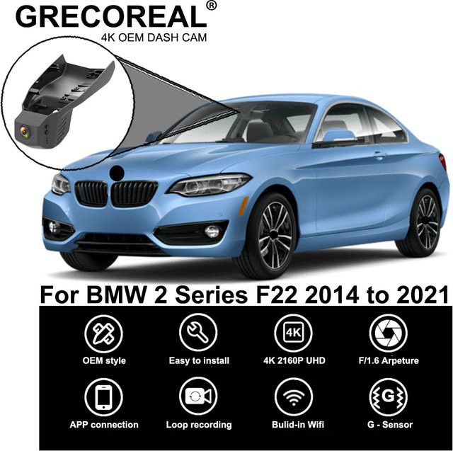 GRECOREAL 4K Dash Cam Dual Dashcam Set mit WiFi und App-Steuerung in Schwarz für BMW 2er F22 F23 - Bild 1