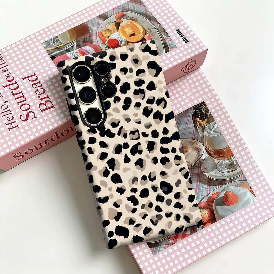 Stoßfeste Doppelschicht Handyhülle mit Leopardenmuster für Samsung Galaxy S25 Ultra, S24, S23 Ultra und S23 Plus in Multicolour - Bild 3