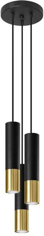 Sollux Hängelampe Loopez in Schwarz aus Stahl mit 3x GU10 Neutralweiß, Durchmesser: 20 cm - Bild 1