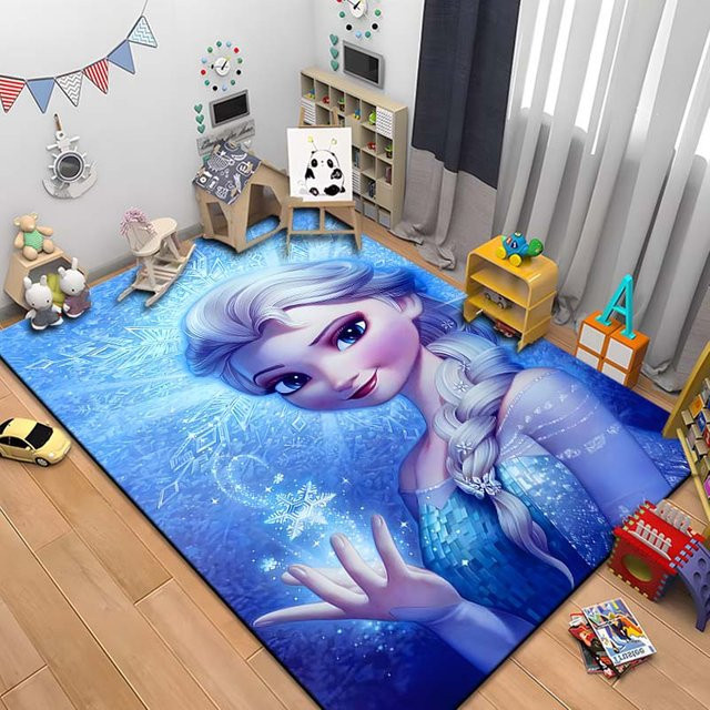 Useful Home Kinderteppich Schneekönigin Frozen Elsa Blau, B/T: 80 x 50 cm - Bild 1