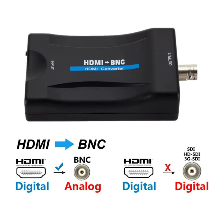 PzzPss BNC zu HDMI und HDMI zu BNC Video Adapter für Überwachungsmonitore in Schwarz, Full HD 1080P/720P kompatibel - Bild 3