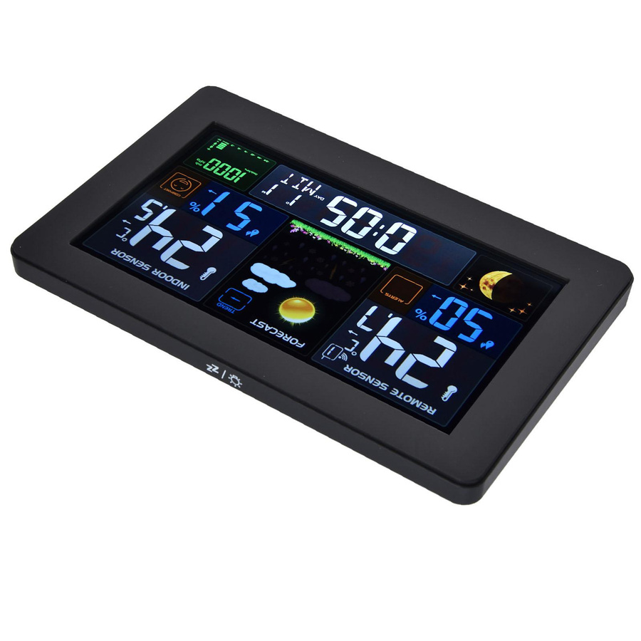 TOMTOP JMS Digitale Farbwetterstation mit Hintergrundbeleuchtung und großer Zahlenanzeige in Schwarz - Bild 3
