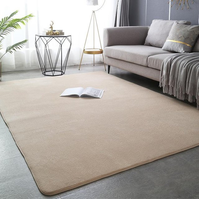 Moderner Korallenvlies-Teppich Lucky Black Cat in Beige, weich und rutschfest, B/T: 160 x 200 cm - Bild 1