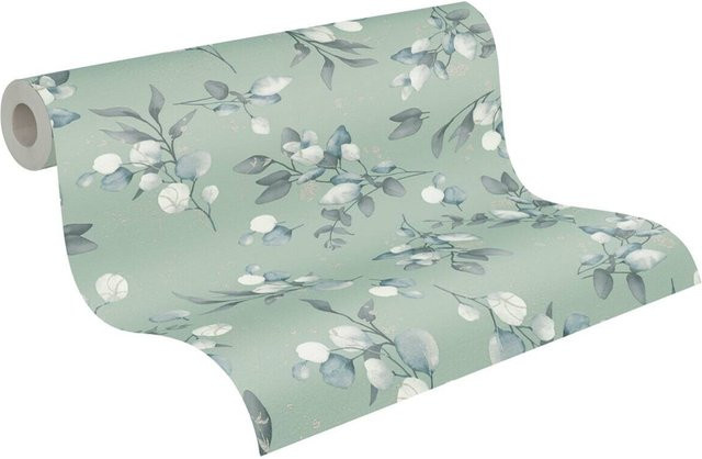 A.S.Creation Vliestapete floral in Grün Blau Grau B/H/T: 53 x 1005 x 7,6 cm - Bild 1