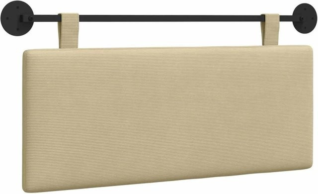vidaXL Hängendes Kopfteil aus Cordstoff in Beige, Modernes Polsterpaneel für Schlafzimmer, Breite: 110,0 cm, Höhe: 55,0 cm, Tiefe: 5,0 cm - Bild 1