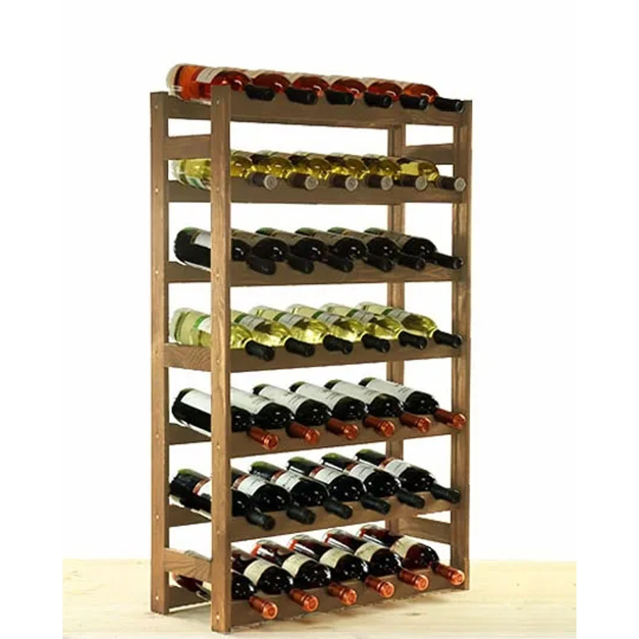 PROREGAL Pinotwine Weinregal aus massivem Kiefernholz, Braun geölt, H x B x T: 102 x 63 x 25 cm, Platz für 42 Flaschen - Bild 2