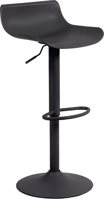 DELUKE Barhocker JUTO höhenverstellbar Schwarz mit Lehne B/T/H: 43 x 44 x 68,5-94 cm - Bild 1