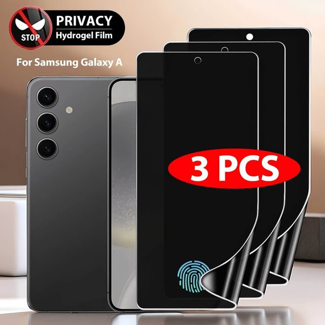 NNBILI 3er Set Anti-Spy Hydrogel Displayfolie für Samsung Galaxy S23 S24 S25 S22 S21 S20 Ultra S10 Plus S20 FE Rand Privatsphäre Schutzfolie Transparent - Bild 1