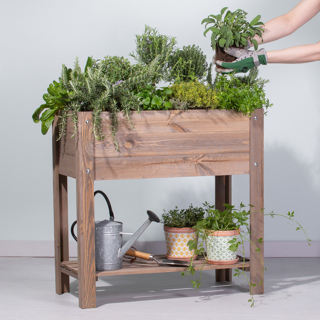 Hochbeet aus Kiefernholz von BLUME2000 in Braun, B/T/H: 80 x 40 x 55 cm - Bild 1
