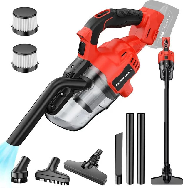 Milwaukee 5-in-1 Kabelloser Handstaubsauger für 18V Akku, Tragbarer Elektrischer Staubsauger in Rot für Hartböden, Teppiche und das Auto - Bild 1