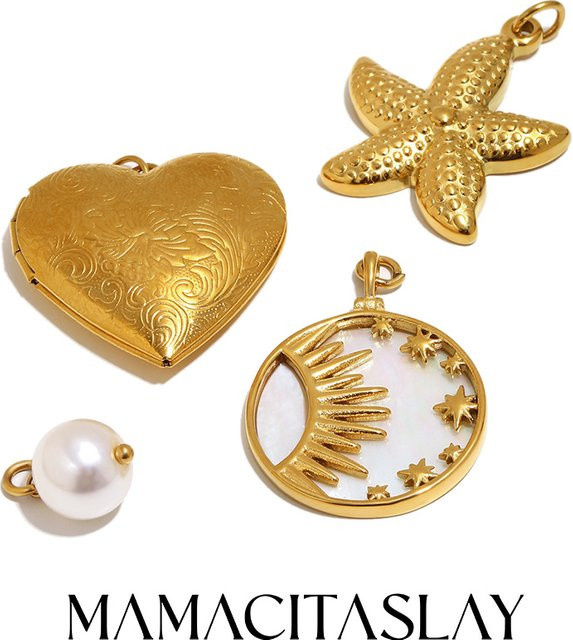 MamacitaSlay Anhänger Edelstahl, Perle, Gold, Damen - Bild 1