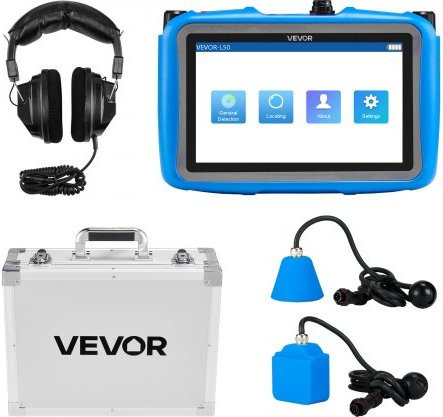 VEVOR Rohr-Wasserleckdetektor mit 7-Zoll-Touchscreen, 1 Hz–10000 Hz, Ortungsgerät für Wasserlecks in Rohrleitungen mit horizontalen und vertikalen Sensoren, Kopfhörer, 8 GB SD-Karte und Tragetasche, Blau - Bild 1