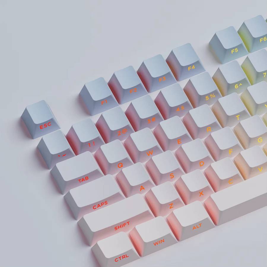 Akko Tastenkappen-Set Cherry Profile Double Shot PBT mit seitlichem Farbauslauf in Grün und Multicolour für mechanische MX-Switches, 135 Tasten - Bild 1