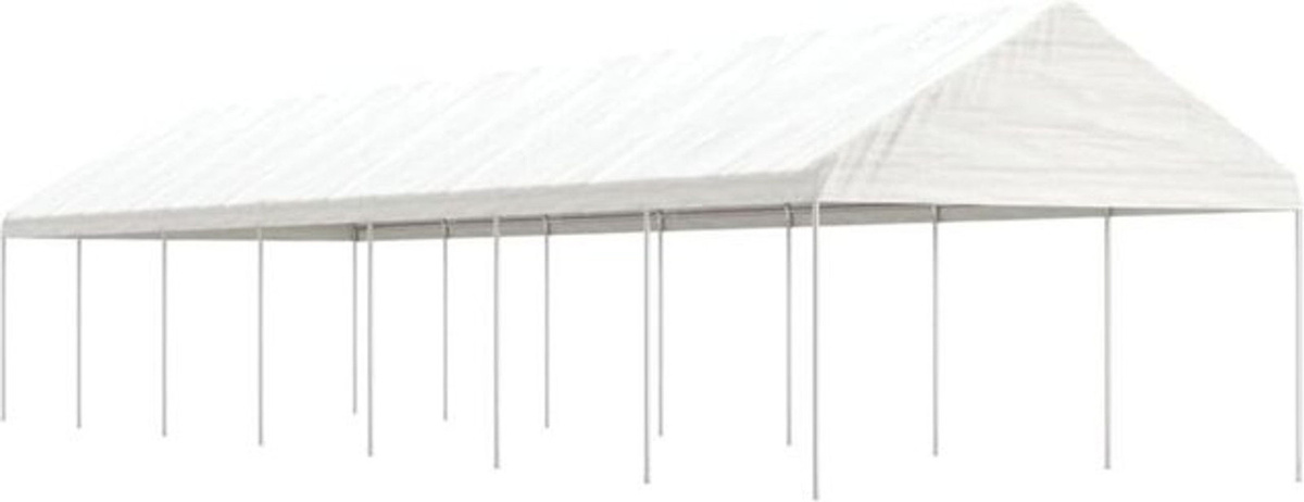 Vidaxl Pavillon mit Dach in Weiß aus Polyethylen B/T/H: 15,61 x 4,08 x 3,22 m - Bild 1