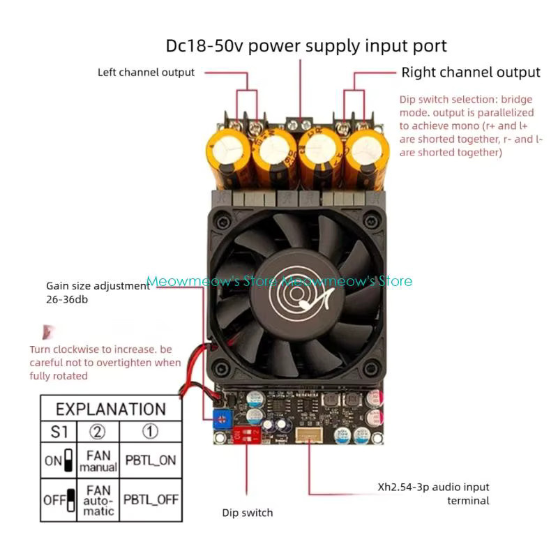 W91A Digitale Leistungsverstärkerplatine mit TPA3255-Chip für effiziente und rauscharme Audio-Projekte - Bild 3