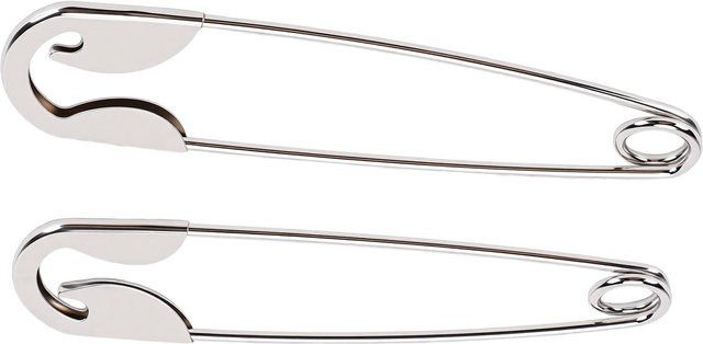 KaiSai Haarspange, Sicherheitsnadel Pin-Form, Silber, 2 Stück - Bild 1