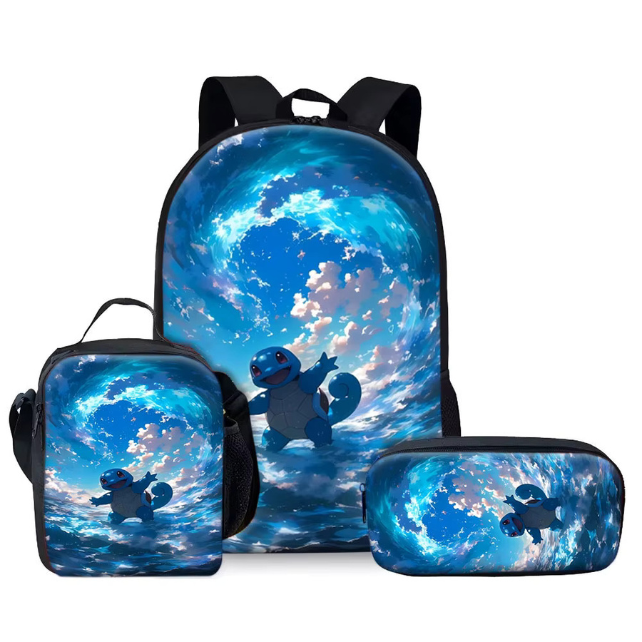 Pokémon Squirtle Kindertaschen-Set in Blau mit Rucksack, Lunchbox und Federmäppchen - Bild 2