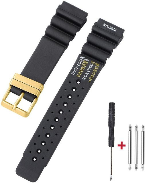 Crazyband Uhrenarmband Kautschuk, Schwarz, Unisex - Bild 1