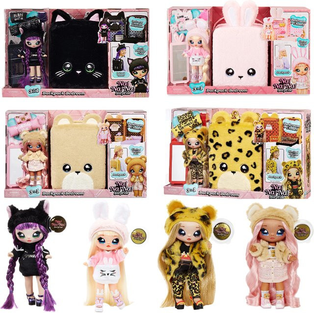 Das ist! Das ist! Das ist! Überraschung 3-in-1-Rucksack, Schlafzimmer-Spielset mit Modepuppe, Pink Bunny Tuesday Meow, Plüsch-Rucksack-Set, Mädchenspielzeug - Bild 1