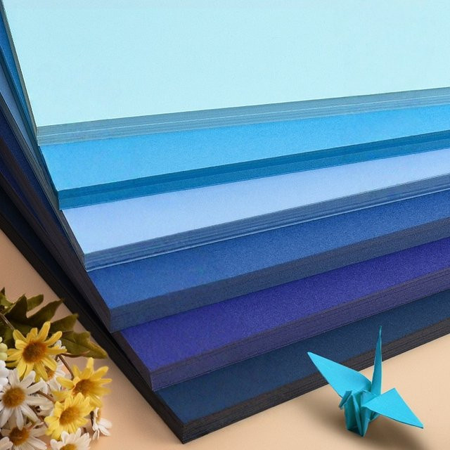 Blauer Bastelkarton A4, 30 Blatt, 230 g/m², mattes Bastelpapier für DIY-Projekte und Kindergarten - Bild 1