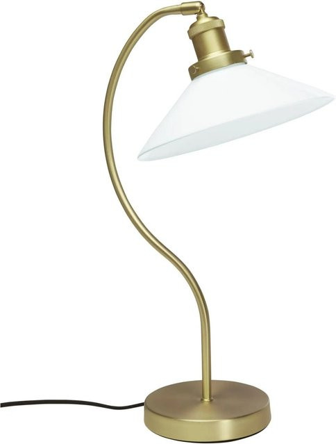 PR Home Axel Tischleuchte in Messingoptik mit weißem Glasschirm, verstellbar, E27, Höhe: 51.0 cm, Breite: 30.0 cm, Tiefe: 25.0 cm - Bild 1