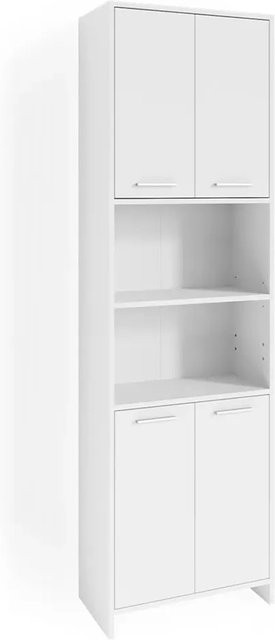 Vicco Badschrank Maris Weiß Modern mit offenen Regalfächern B/T/H: 56,1 x 30,0 x 190,0 cm - Bild 1