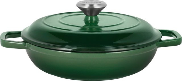 SILVERCREST Premium-Gusseisenservierpfanne aus emailliertem Gusseisen, Farbe: Grün, Durchmesser: 25 cm - Bild 1