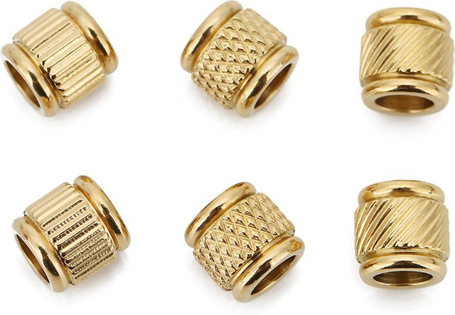 Edelstahl Spacer Perlen, Gold Textur, 5mm, Unisex - Bild 1
