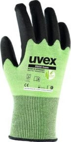 Uvex D500 foam Handschuh in Grün, Größe 7, mit EN 388 Schutz und Baumwollanteil - Bild 1