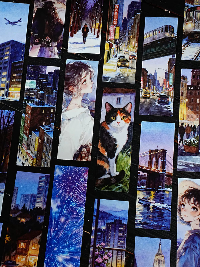 Etori Life Nachtstadtlandschaft Dekorationsaufkleber mit Mädchenmuster, 25 Stück, Multicolour - Bild 5