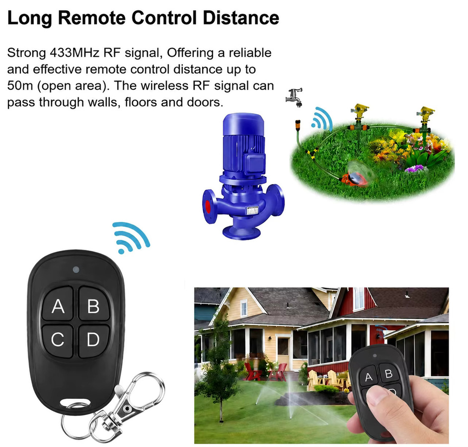 FunnyShield Universelle 433MHz RF-Fernbedienung als 4-Tasten-Duplikator-Controller in Schwarz - Bild 6