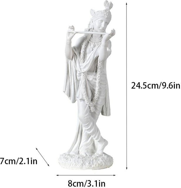 Yiran Furniture Krishna und Buddha Statue aus Harz als dekoratives Ornament für dein Heim oder Büro - Bild 1