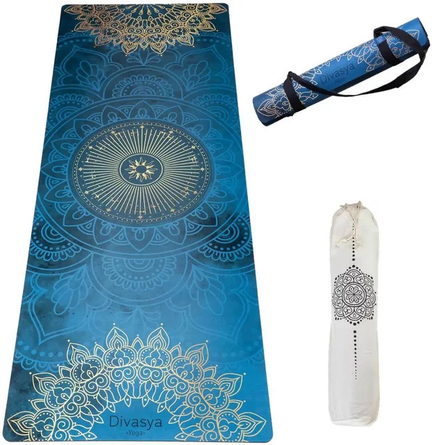 Divasya-Yoga 002 Yoga-Teppich aus recyceltem Mikrofaser in Blau - Bild 1