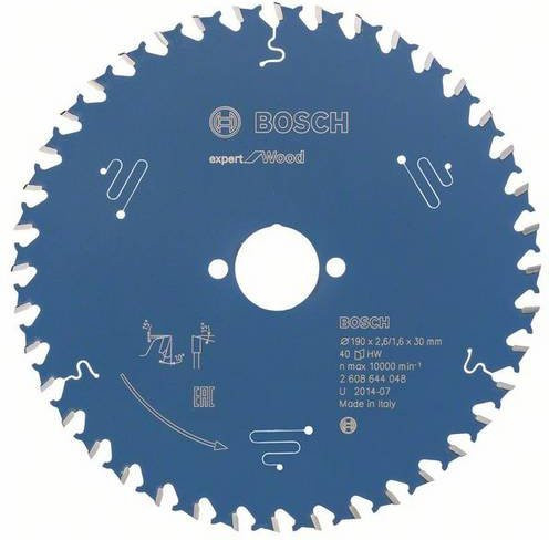 Bosch Kreissägeblatt Expert for Wood Ø 190 mm, Bohrung 30 mm, 40 Zähne - Bild 1