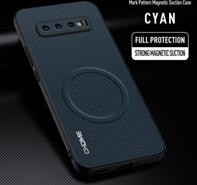 Samsung Galaxy S10 5G Schutzhülle mit magnetischem Auto-Halter aus blauem TPU Silikon - Bild 1