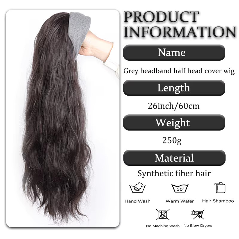 AOOSOO HAIR Halbperücke Damen, Wasserwellen-Effekt, Synthetisch - Bild 3