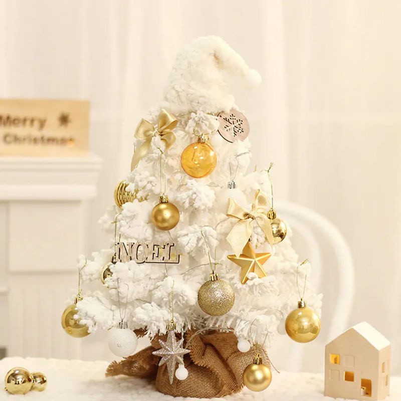 TOMTOP JMS Mini Weihnachtsbaum mit LED-Beleuchtung in Weiß, Höhe: 50 cm - Bild 3