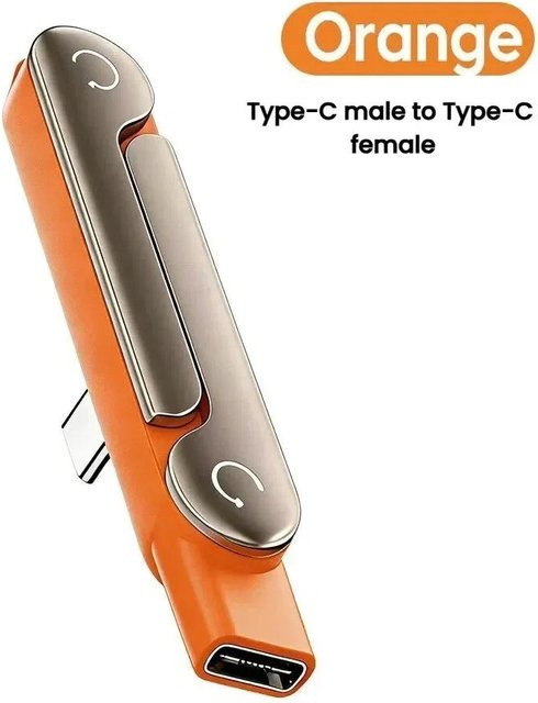 YJMP 240W USB-C Schnellladegerät mit faltbarer Schreibtischhalterung, Typ C auf Typ C, Orange - Bild 1