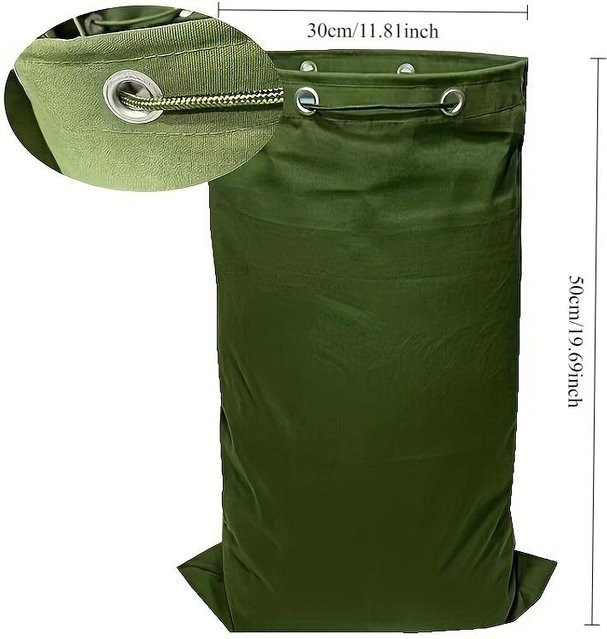 Ventora Aufbewahrungstasche aus Canvas mit doppeltem Kordelzugverschluss für Campingausrüstung und Outdoor-Freizeit, Schwarz, B/T/H: 50,0 x 30,0 x 0 cm - Bild 1