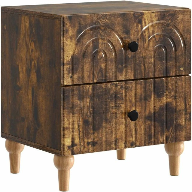 vidaXL Nachttisch aus Holz in Geräucherte Eiche, modern, Braun, B/T/H: 43 x 34,5 x 48 cm - Bild 1