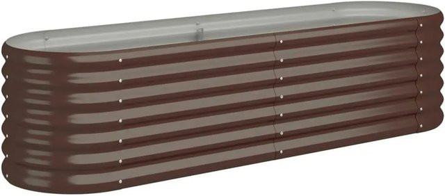 vidaXL Hochbeet aus verzinktem Stahl in Braun, B/T/H: 152 x 40 x 36 cm - Bild 1