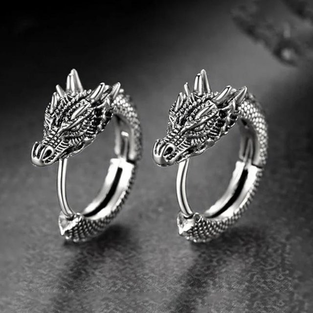 Rui Di Creolen, Chinesischer Drache, Silber, Schwarz, Unisex - Bild 1