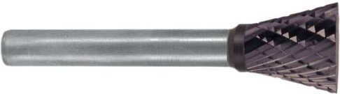 Exact 72524 Frässtift Hartmetall Winkel in Grau, Schaftdurchmesser: 6 mm, Länge: 58 mm - Bild 1