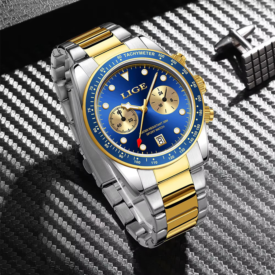 LIGE Chronograph, Quarz, Edelstahl, Herren - Bild 4