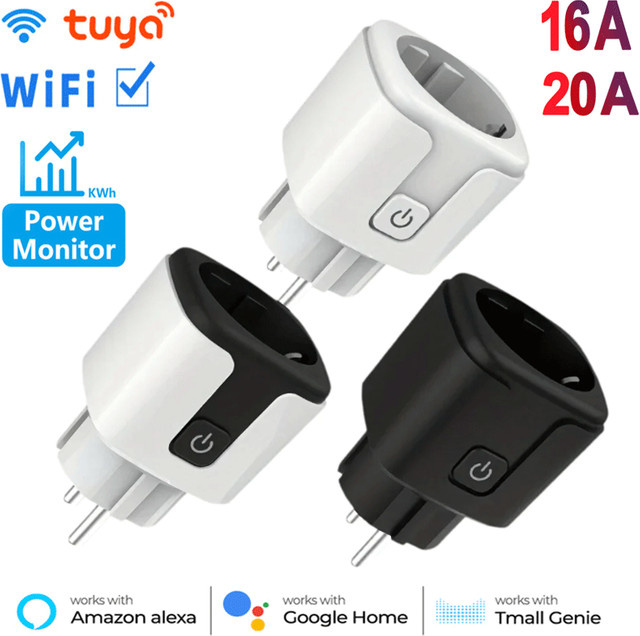 Tuya Smart Steckdose mit WLAN und Zigbee 3.0, EU-Stecker, 16/20A, Leistungsüberwachung und Fernsteuerung via Smart Life App sowie Alexa, Weiß - Bild 1