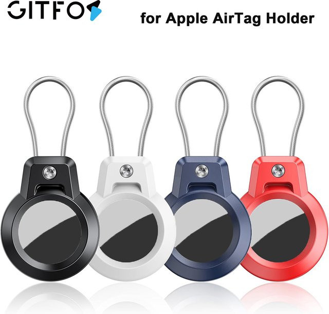 GITFOS Airtag-Halter für Apple Airtag GPS-Tracker-Hülle als Anti-Verlust-Schlüsselanhänger in Rot für Gepäck, Rucksack, Haustierhalsband und Schlüssel - Bild 1
