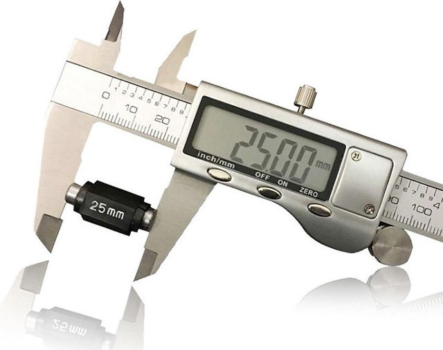 Digitaler Messschieber von Kkmoon aus Edelstahl in Silber, 150 mm, metrisch für Innen- und Außenmessungen - Bild 1