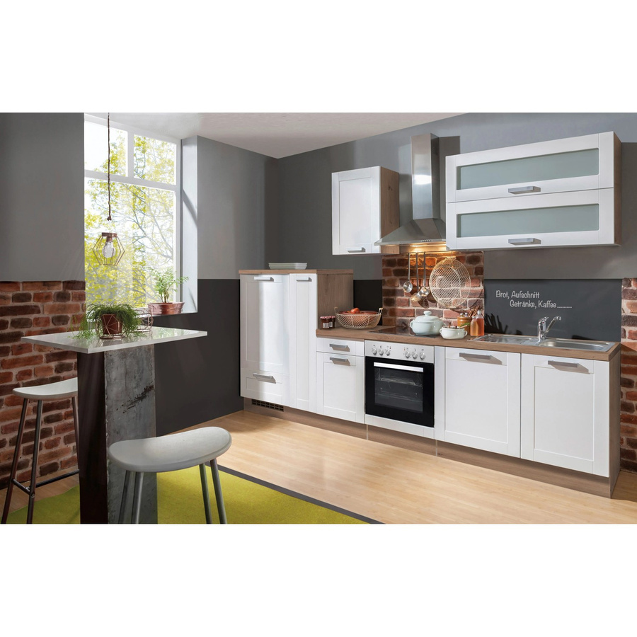 Menke Küchenzeile Artisan Premium Landhaus Weiß in Artisan-Eiche Nachbildung Breite: 300 cm, Tiefe: 60 cm - Bild 2