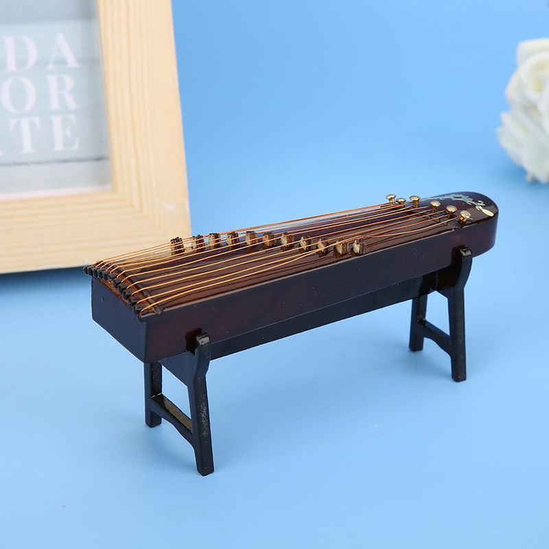 GoolRC Miniatur Chinesische Zither aus Holz als Musikinstrument Modell für die Desktop-Dekoration, Höhe: 10 cm - Bild 2