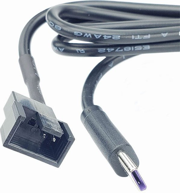 Angitu USB Typ C auf CPU 4Pin/3Pin Computer Lüfter Adapterkabel in Schwarz - Bild 1